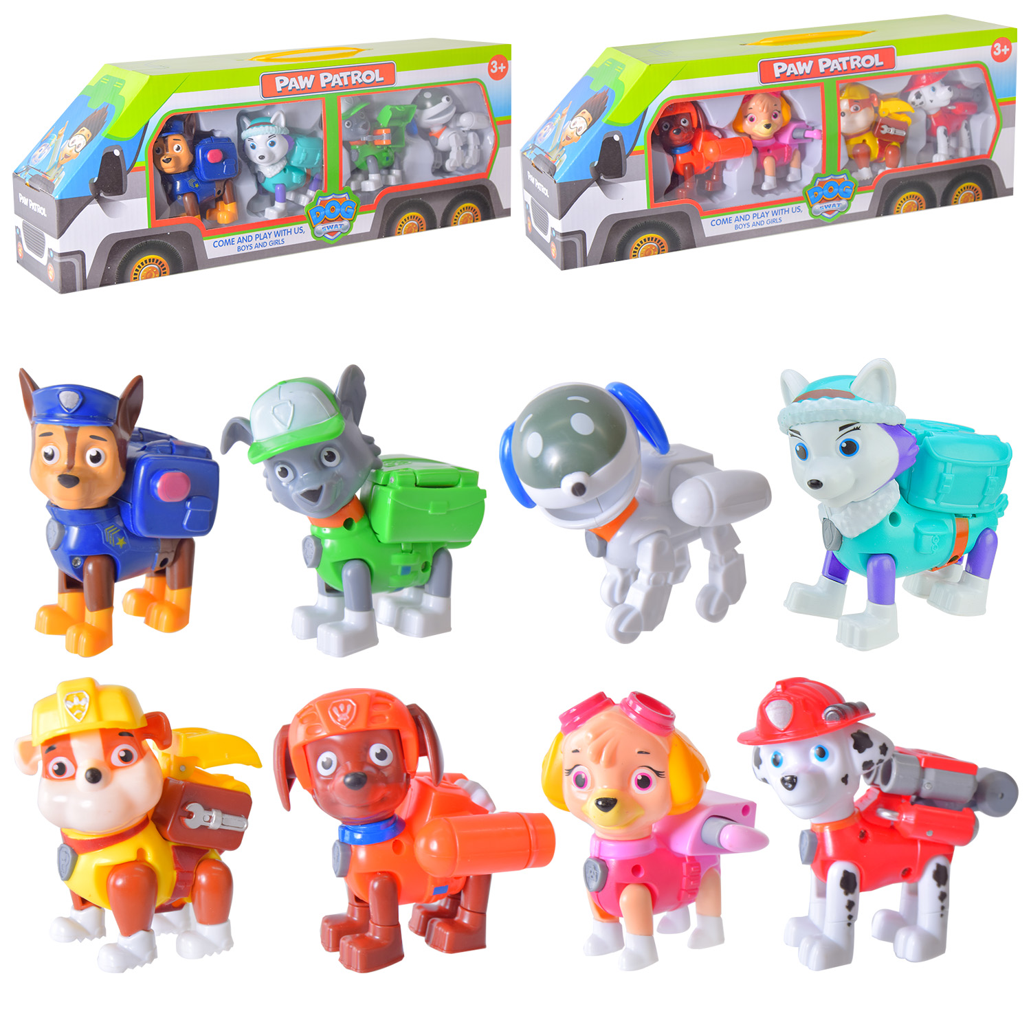 Набір ігровий арт. 6057 (36шт/2) 2 вида по 4героя в наборі по 9 см, короб. 41*10*15см(КІ)