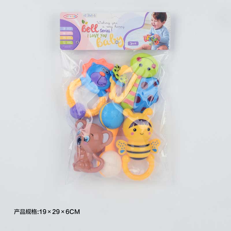 Брязкальце у ручку арт. 8409-6 (144шт/2) 5 одиниць в наборі, пакет 29*19*6см(КІ)