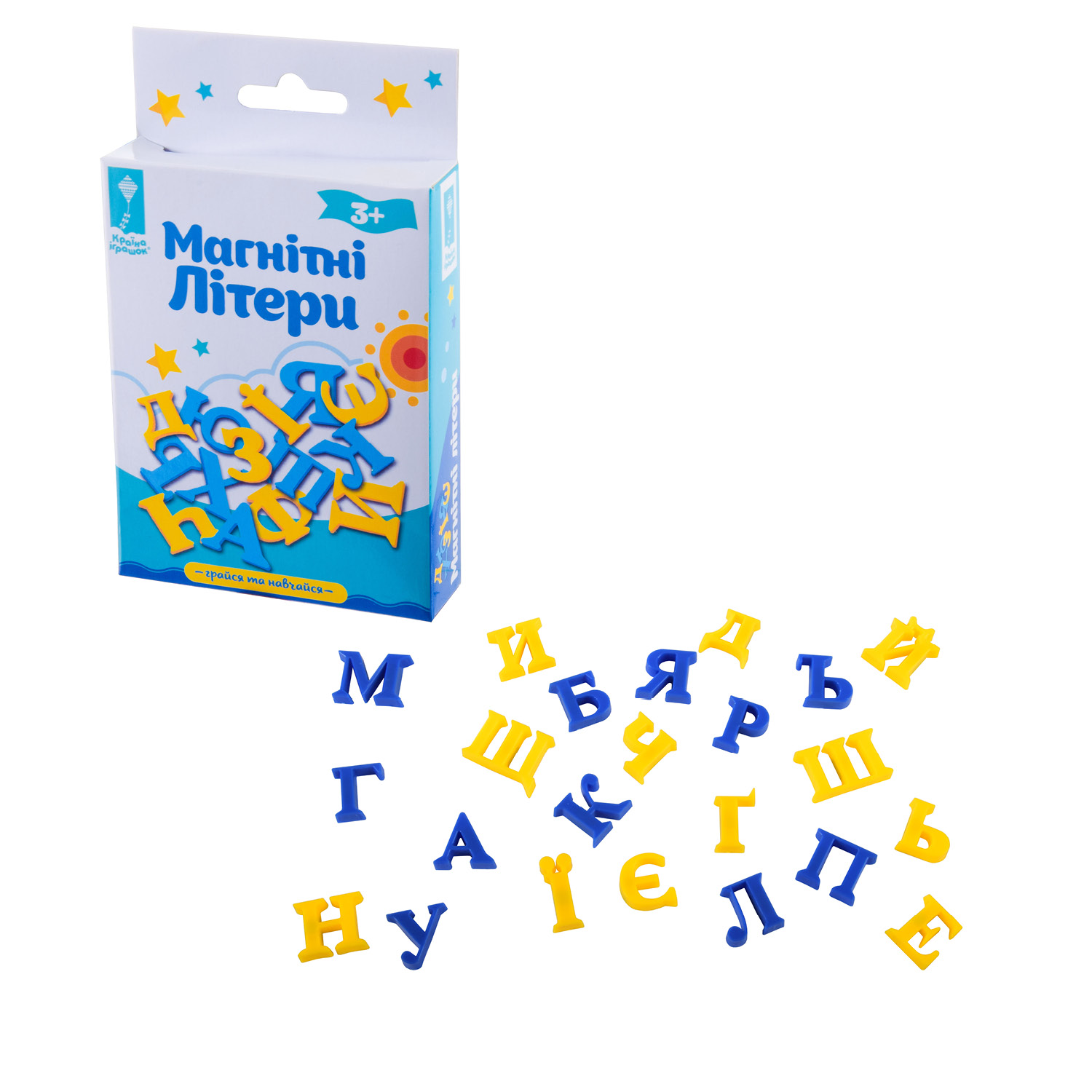 Літери магніт. арт. PL-7001 (384шт/2) укр-рос літери, розмір 2,5 см, короб. 9 * 2.5 * 15 см(КІ)