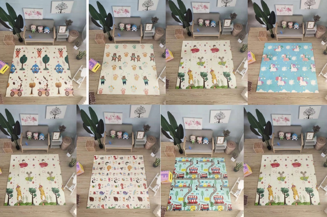 Килимок термо двохстор. арт. K6603 (20шт)складний, матеріал XPE, 4 види 180*200*0,8см, сумц.(КІ)