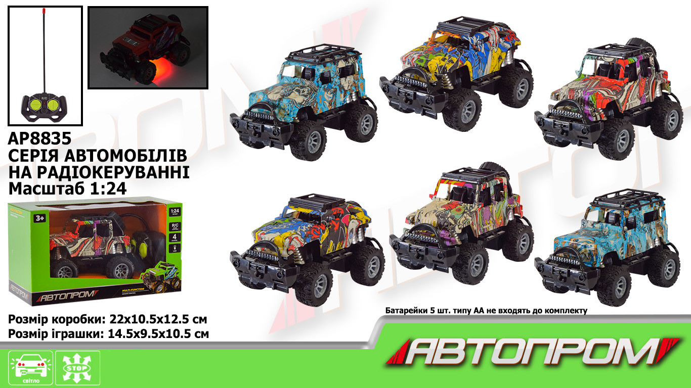 Машини р/к  арт. AP8835 (72шт/2) батар. короб. 22*12,5*10,5см(КІ)