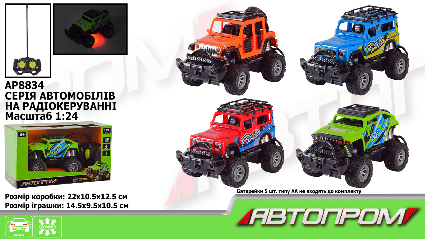 Машини р/к арт. AP8834 (72шт/2) батар. короб. 22*12,5*10,5см(КІ)