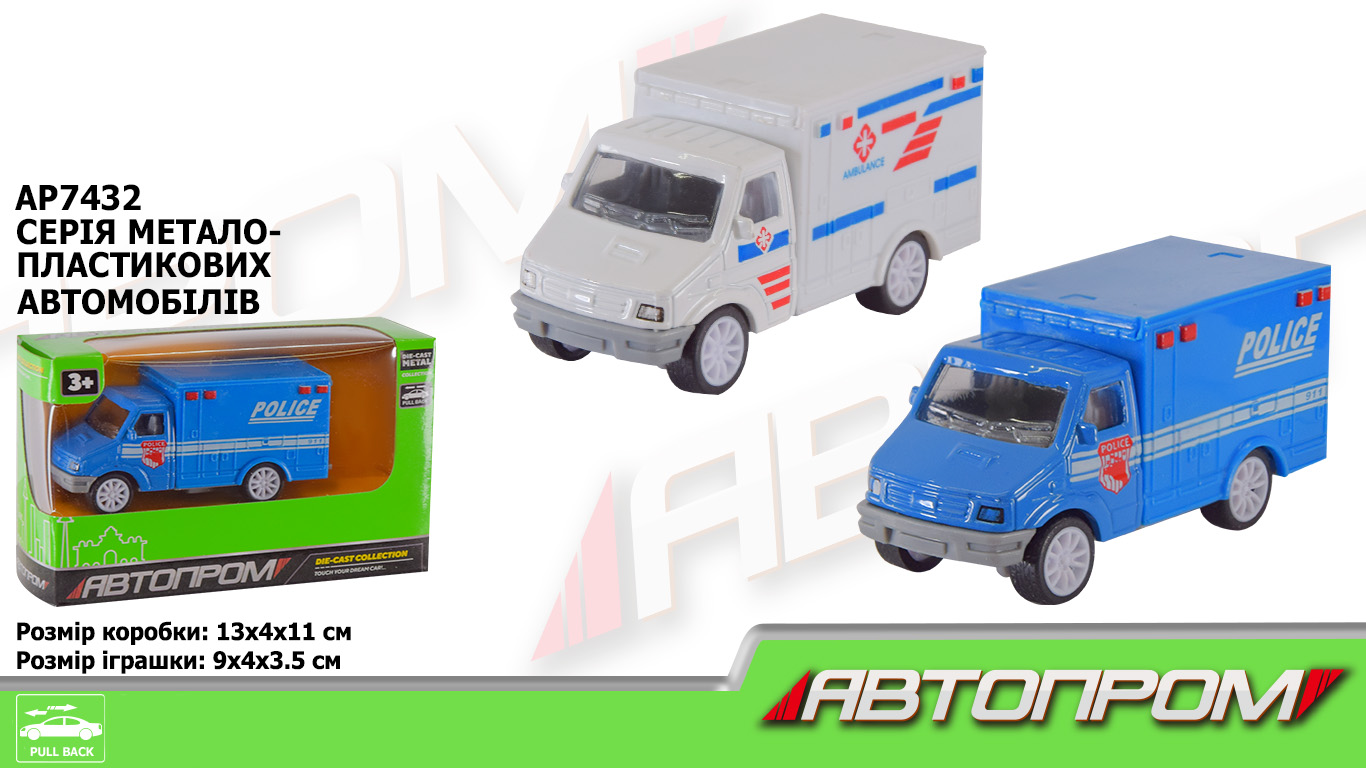 Машина  мет.  арт. AP7432 (96шт/2)  короб. 13*4*11см(КІ)