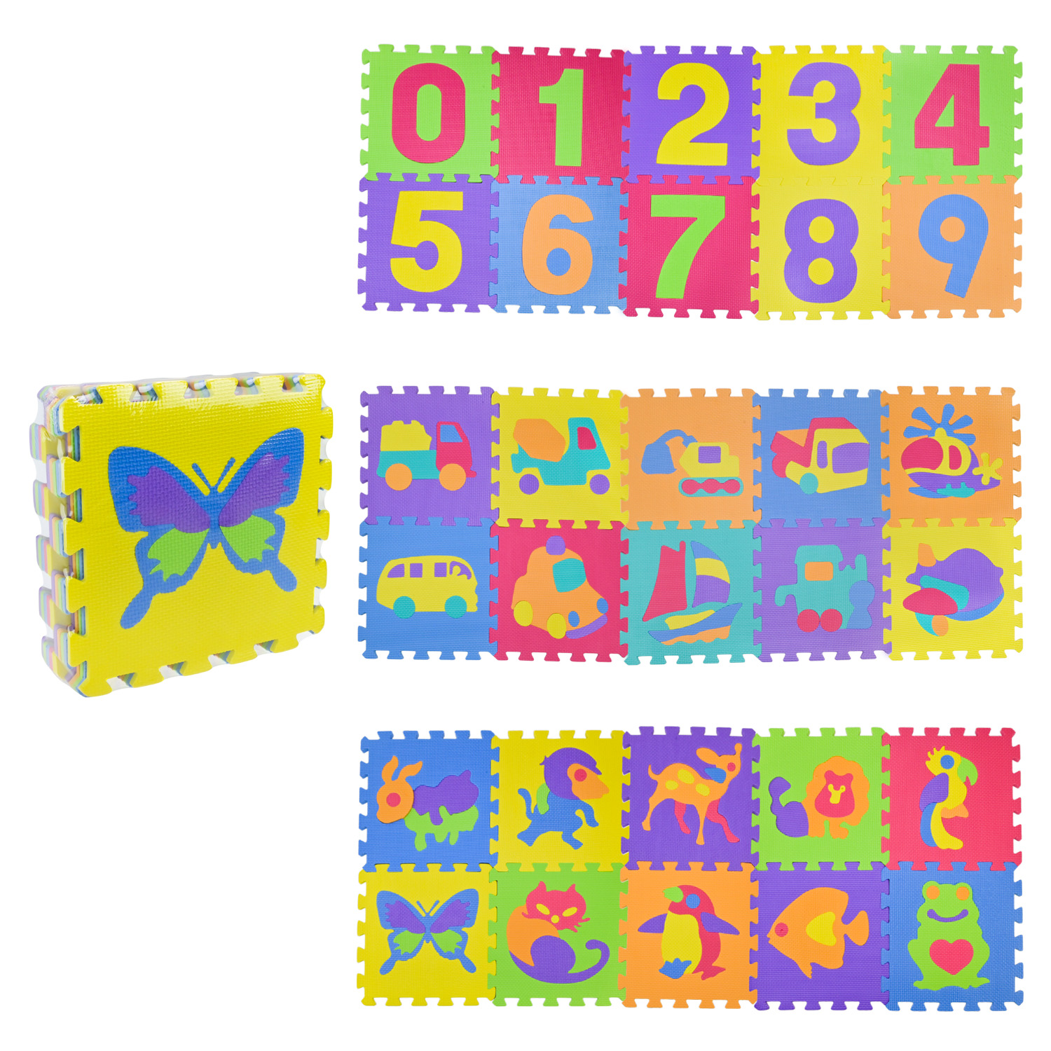 Пазли фомові EVA арт C9808 (12шт) 30*30 см 10 дет в плівці(КІ)