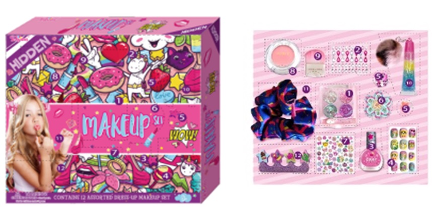 Розпаковка арт. T247 (24шт/4)  косметика та аксесуари для волосся короб. 35*5*30 см(КІ)