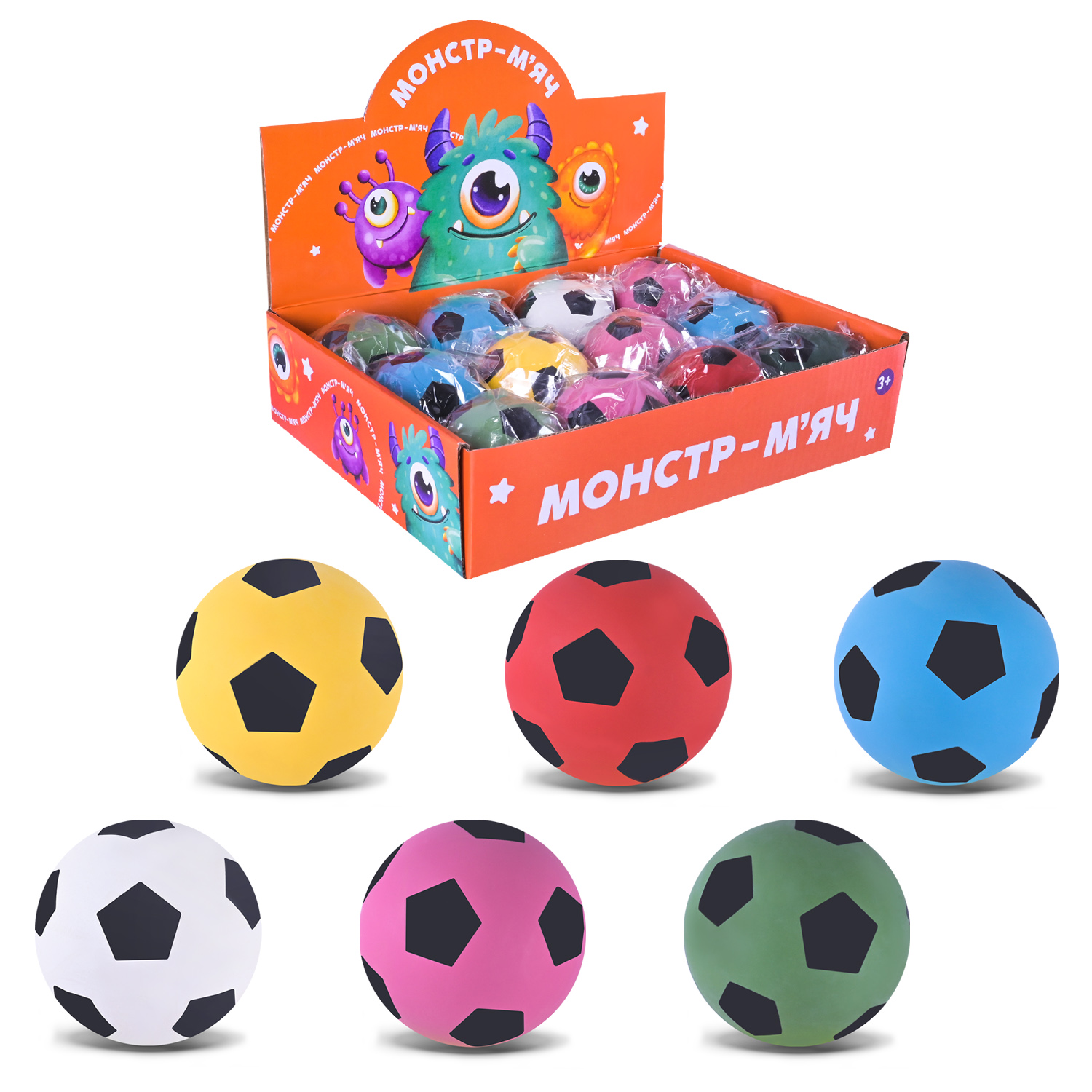 Пострибунчик арт. PR2518 (288шт) 6 видів гумовий 6 см у дисп.боксі 25*18*6 см(КІ)