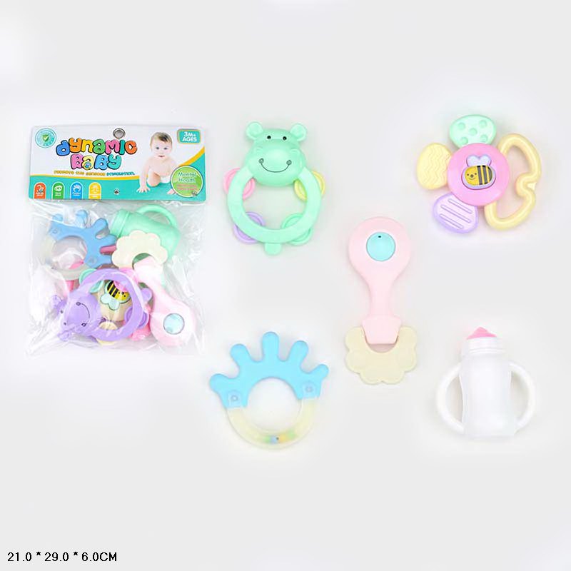 Брязкальце у ручку арт. 355-8T (168шт/2) 5 одиниць в наборі, пакет 29*21*6см(КІ)