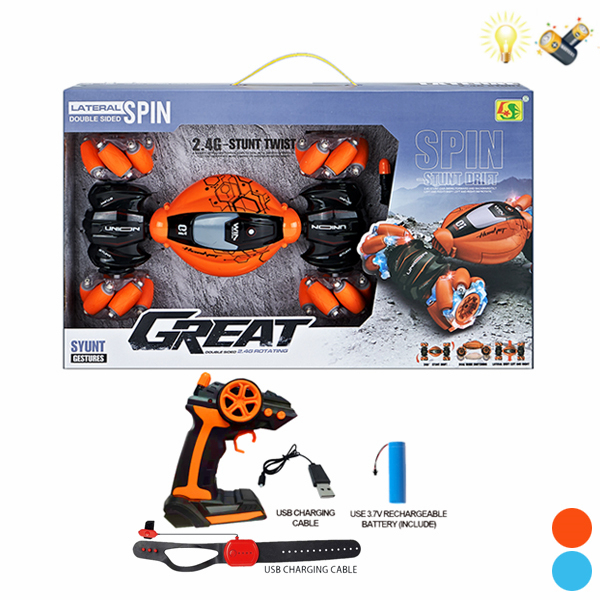 Машина перевертень на р/к 955-120 (24/2шт) акум.,управління рукою + пульт (48*8*25см) у коробці