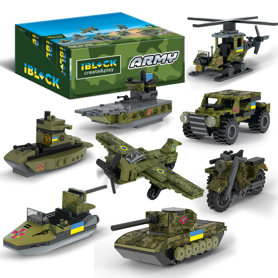Конструктор IBLOCK арт.PL-921-424 (48шт) Армія, 30-90дет.,8видів, р-р уп-ки 16*5*13(КІ)