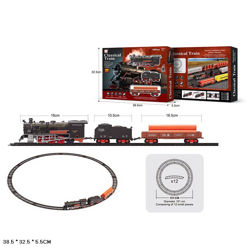 Залізниця арт.5107 (36шт/2) батар., світ., звук, короб. 38,5*32,5*5,5см(КІ)