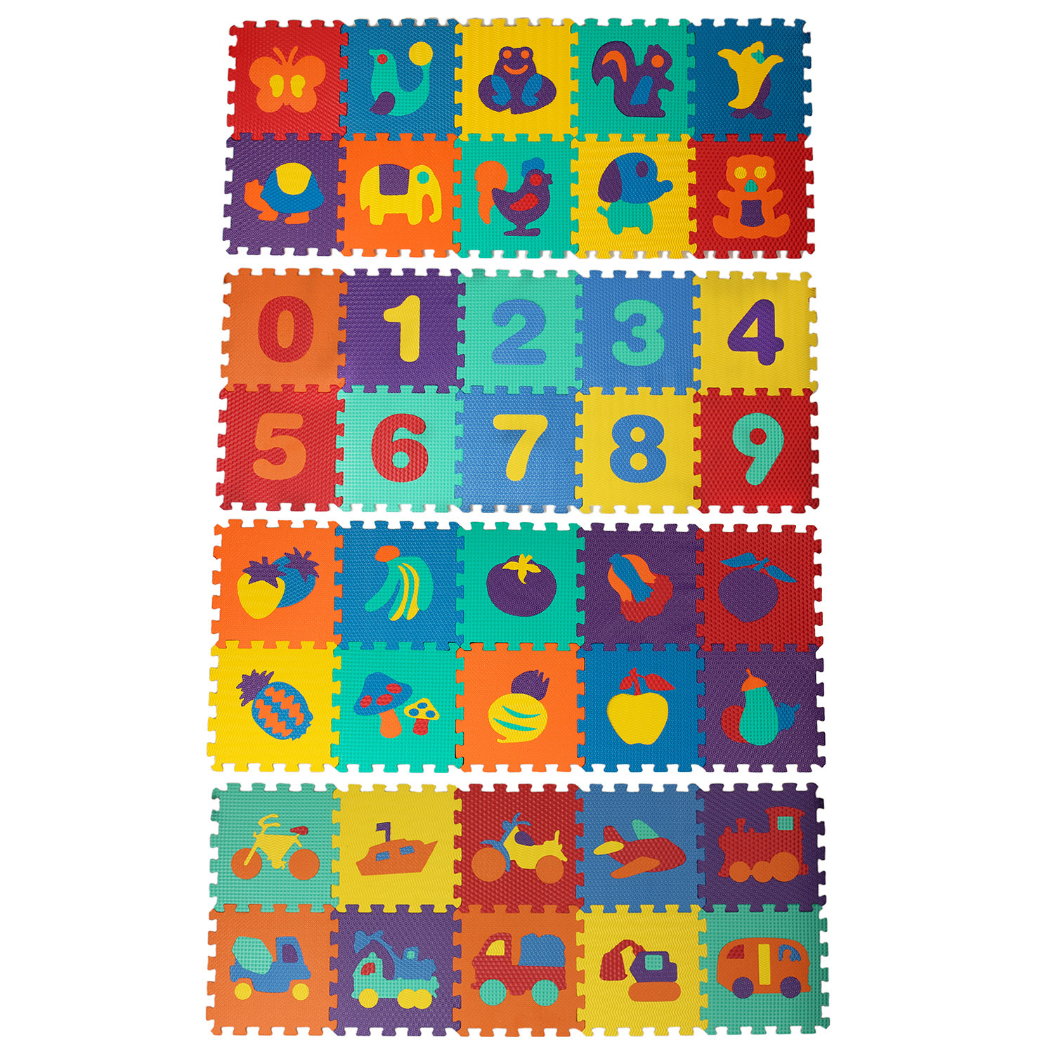 Килимок-пазл EVA арт. K13801 (12шт) 31*31*1см 10 деталей, 4 види(КІ)