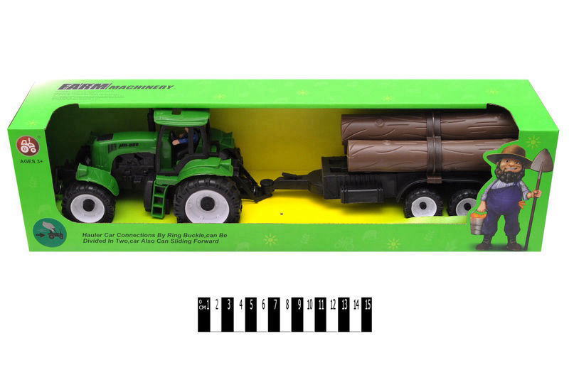 Трактор інерційний з приціпом в коробці 888A-2 р.45*11*12,5 см(Мас)	