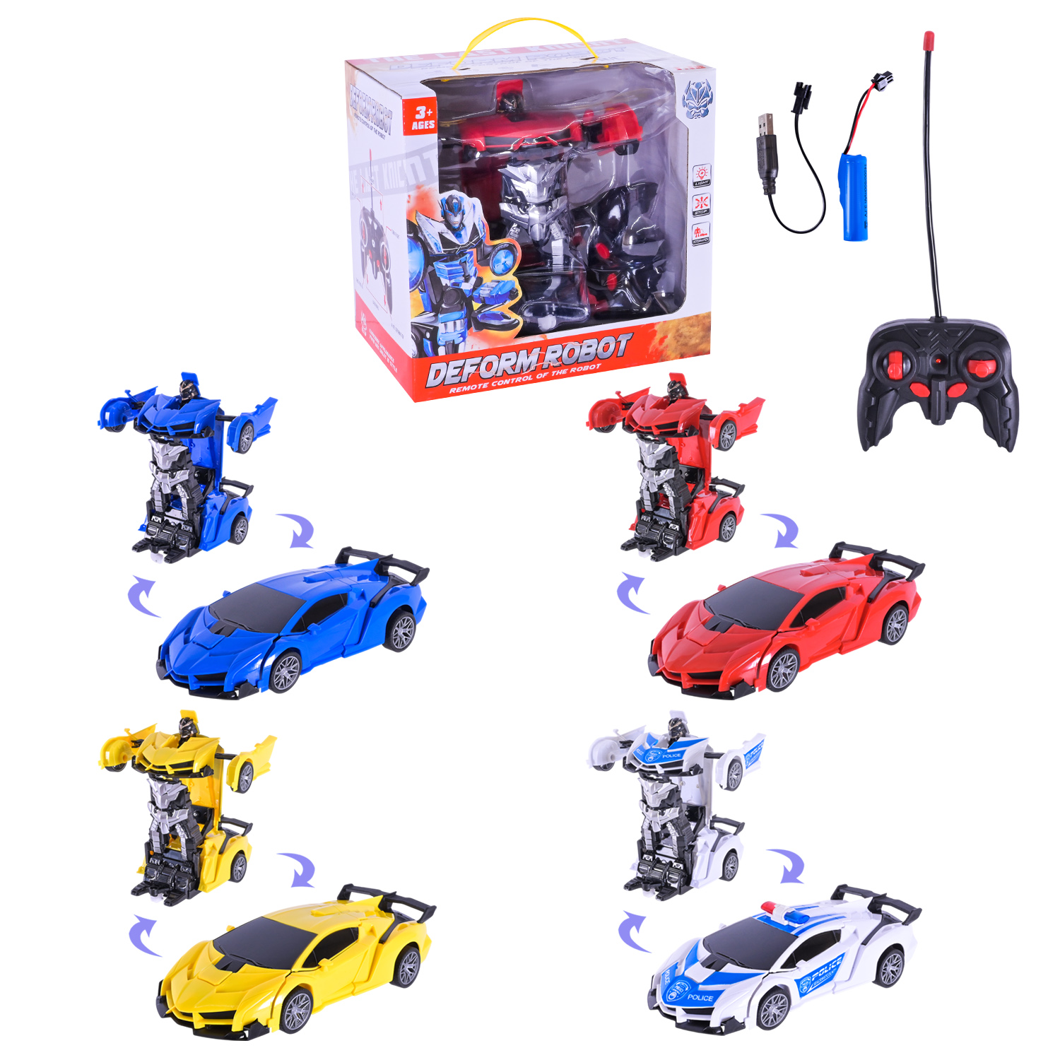 Машина-трансформер р/к арт. 603 (36шт) 5кольорів,короб. 22*20,5*15см(КІ)