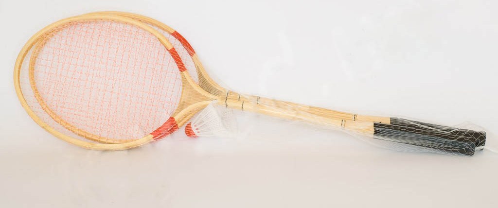 Бадминтон J-21 (B12238) (50шт) деревянный, 2 ракетки, воланчик, в сетке 66см(КИ)