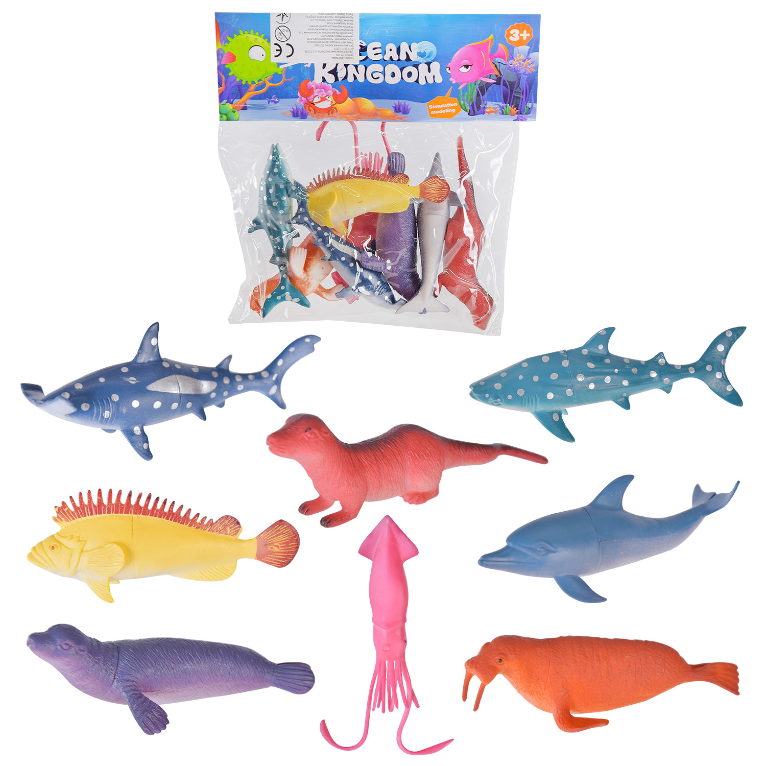 Тварини арт. HY-104 (192шт/2) 8 видів,пакет. 26*22см(КІ)