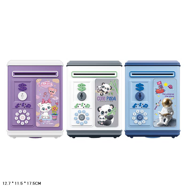 Сейф арт. 6887A (60шт) 3 види, механічний, в коробці 12,7*11,5*17,5см(КІ)