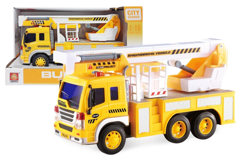 Вантажівка з краном інерційна, озвучена, зі світлом, в коробці WY310G р.32,5*12*19см(Мас)	