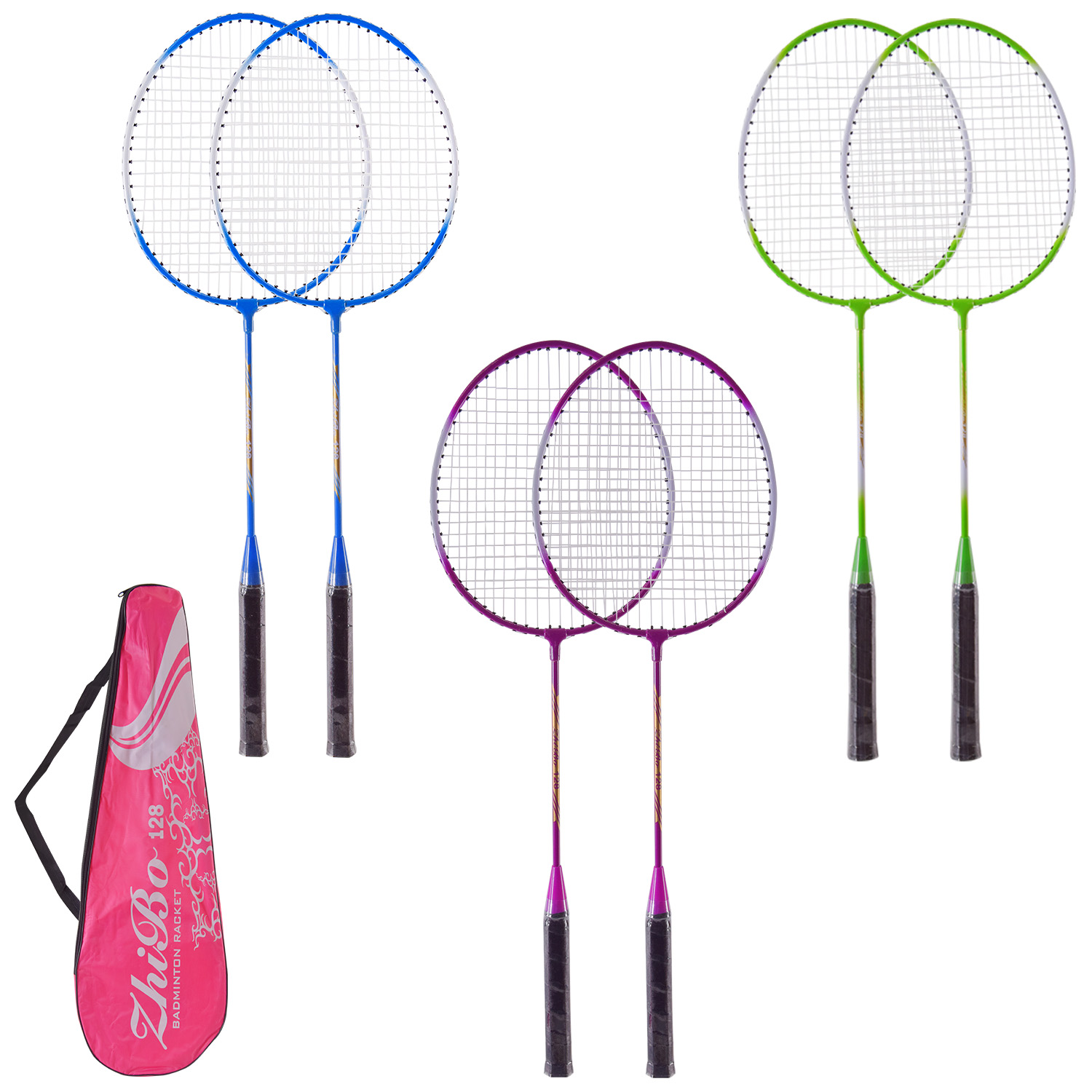 Бадмінтон E39863 (50шт) 2 ракетки, воланчик, в сумці, 3 кольори( КІ)