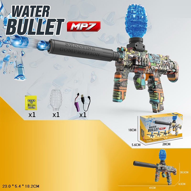 Бластер арт.916-1(72шт/2)аккум.2кольори,стріляє гелевими кулями,USB-заряд, короб.23,5*5,4*18,2с(КІ)