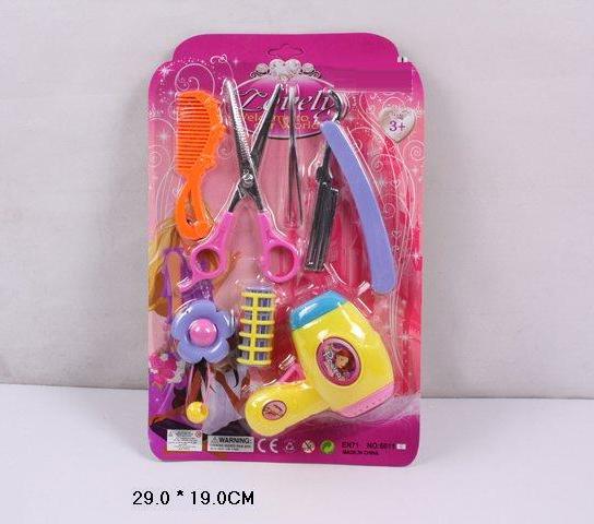 Парикмахерский набор 60115 (192шт/2) фен, ножницы, бигуди, заколки, пилочка, расческа, на планш(КИ)