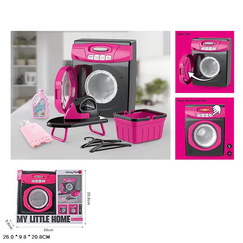 Пральна машинка арт. A1010-1 (48шт/2)батар. світло, звук, аксес короб. 26*10*20см(КІ)