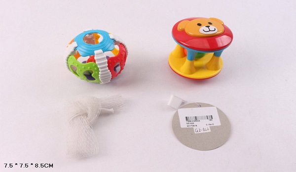 Брязкальце в ручку GZ-022 (180шт / 2) 2 шт в наборі в сітці 7,5 * 7,5 * 8,5 см (КІ)