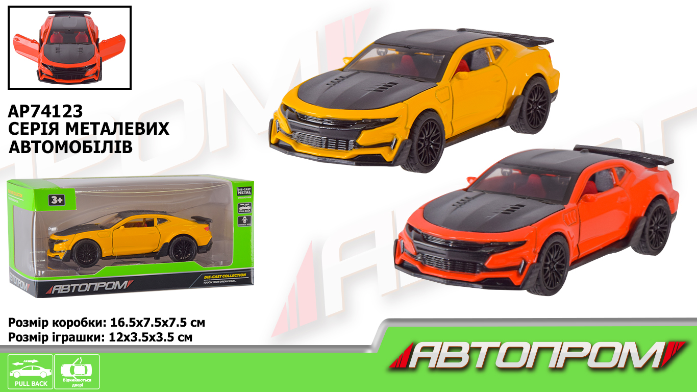 Машина мет. арт. AP74123 (48шт) 1:32,2 кольора,відкр.двері,короб.16,5*7,5*7,5см(КІ)