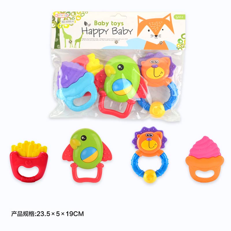 Брязкальце у ручку арт. 8395-4 (216шт/2) набір 4 одиниці  пакет. 23,5*5*19см(КІ)