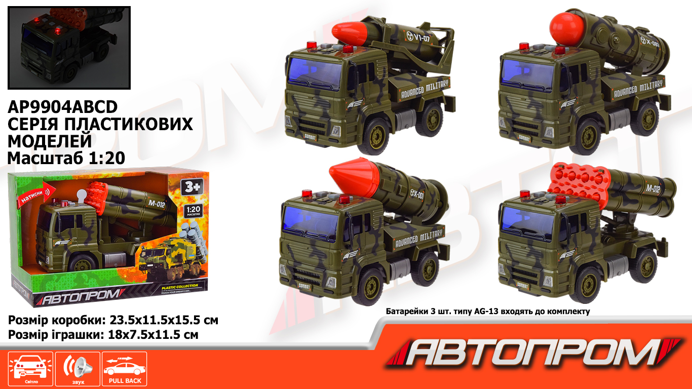 Машина арт. AP9904ABCD (36шт) батар.,Військова техніка