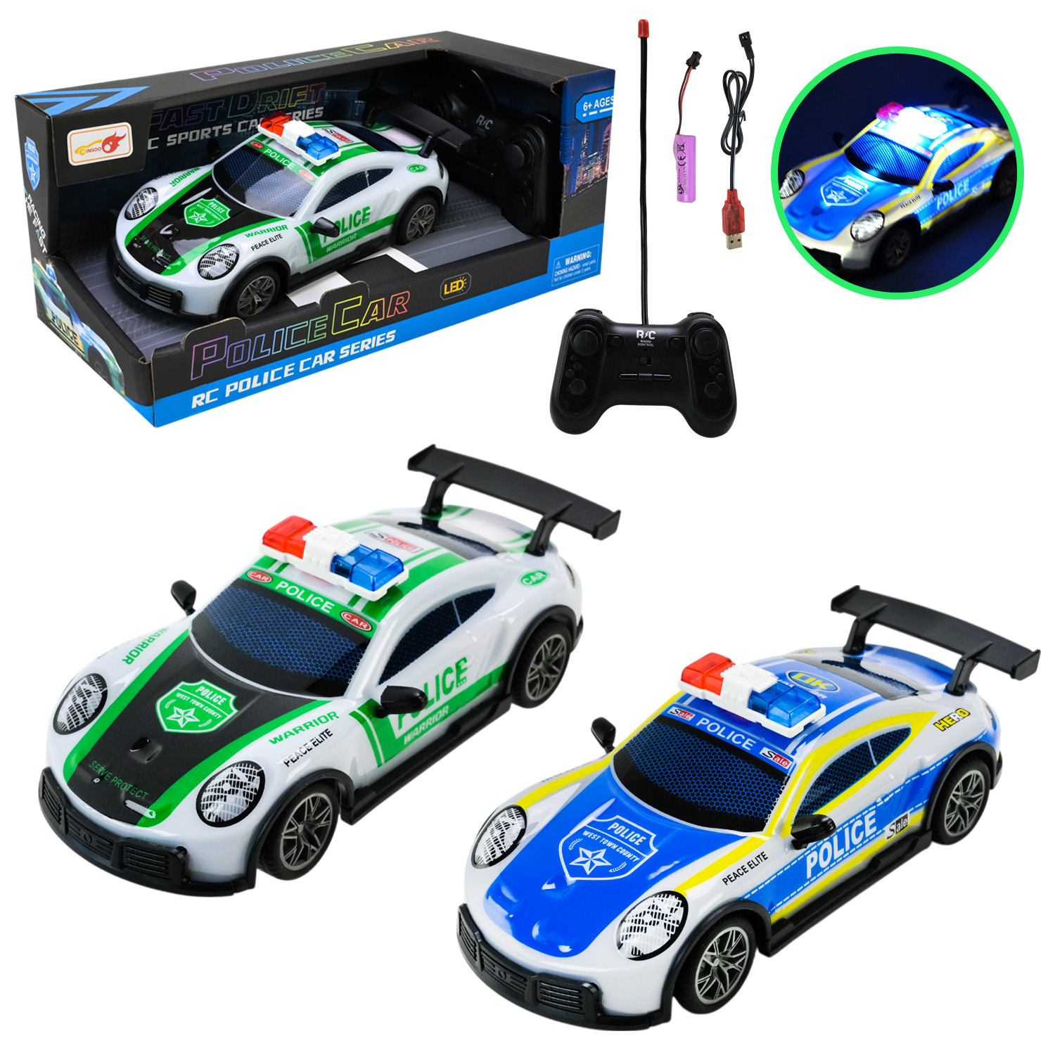 Машина р/к арт. 998-5B (60шт/2) батар. 2кольора, світло, короб. 19*8*6,5см(КІ)