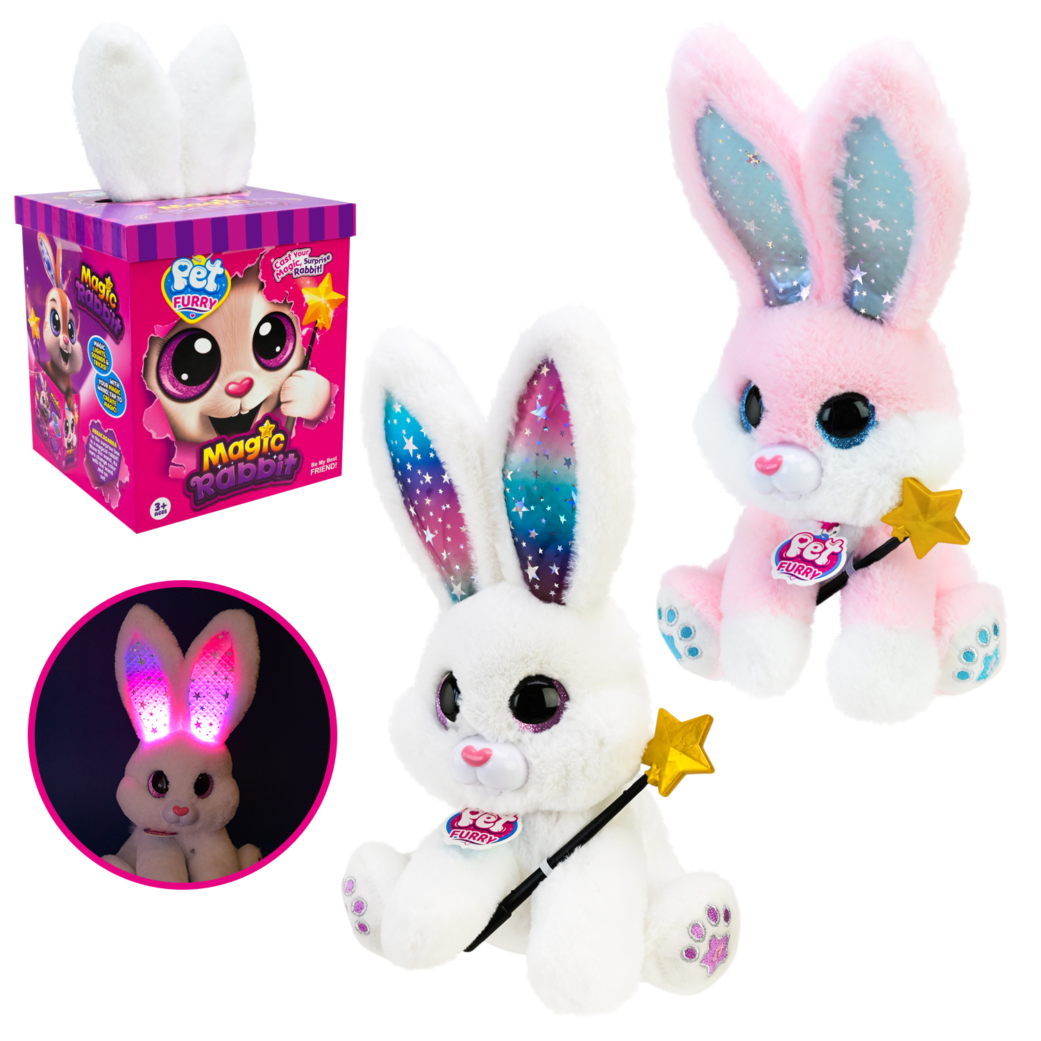 М'яка інтерактивна арт.C2202 (24шт) кролик18*16*29см, муз, світло, 2 види, у короб. 17*17*30см(КІ)