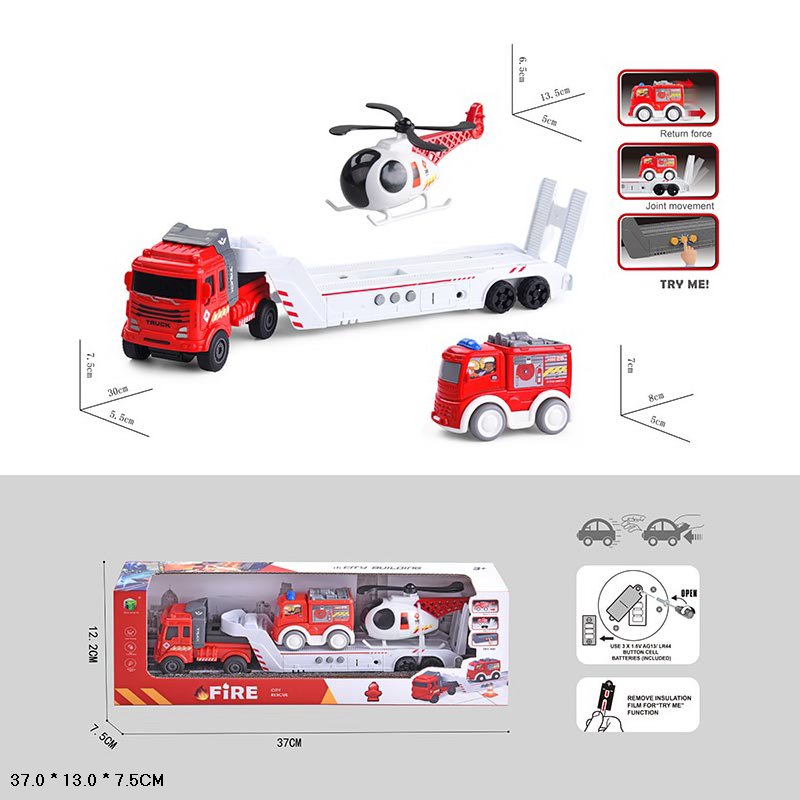 Трейлер арт. 2633-2 (60шт/2) інерц.,батар.,свiло,звук,у короб.37*12,2*7,5см(КІ)