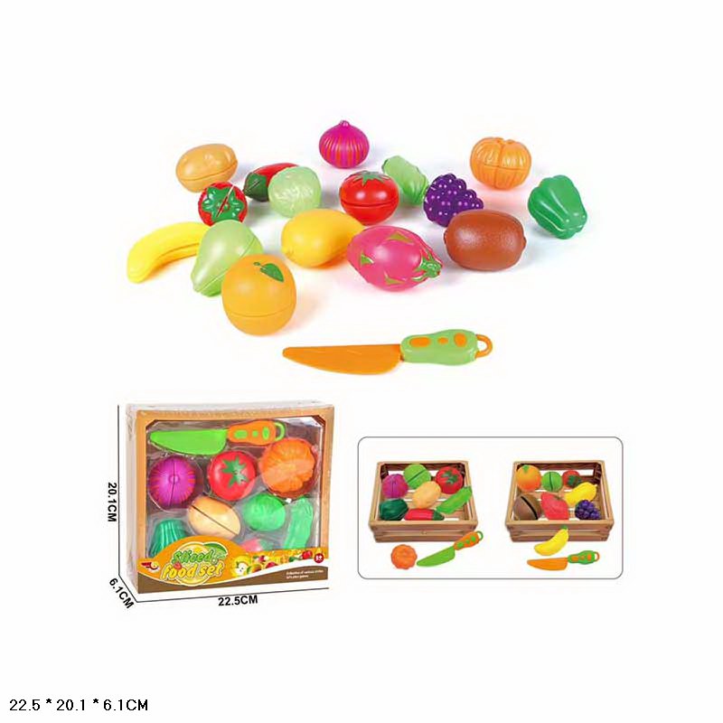 Продукти набір арт. CF-8006 (48шт/2) овочі та фрукти у ящику короб. 20*6*22см(КІ)