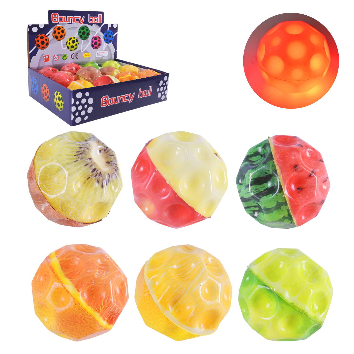 Пострибунчик арт. PR2442 (384шт) 6 см світиться 12 шт в дисплеї(КІ)