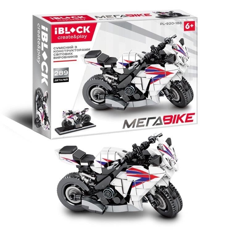 Конструктор IBLOCK PL-920-188 (36шт/2) МЕГАBIKE, 289дет., у зібраний кор 28 * 21 * 5,5см(КІ)