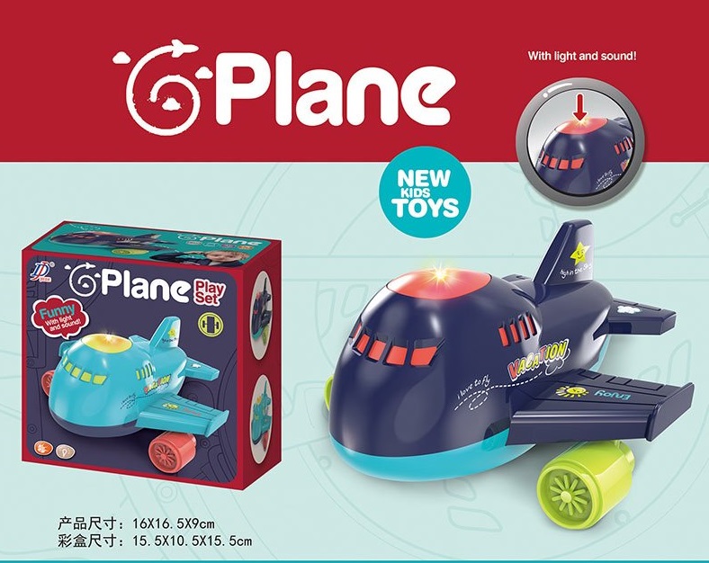 Літак муз арт.JD052 (96шт/2) світ, звук, короб. 15,5*10,5*15,5см(КІ)