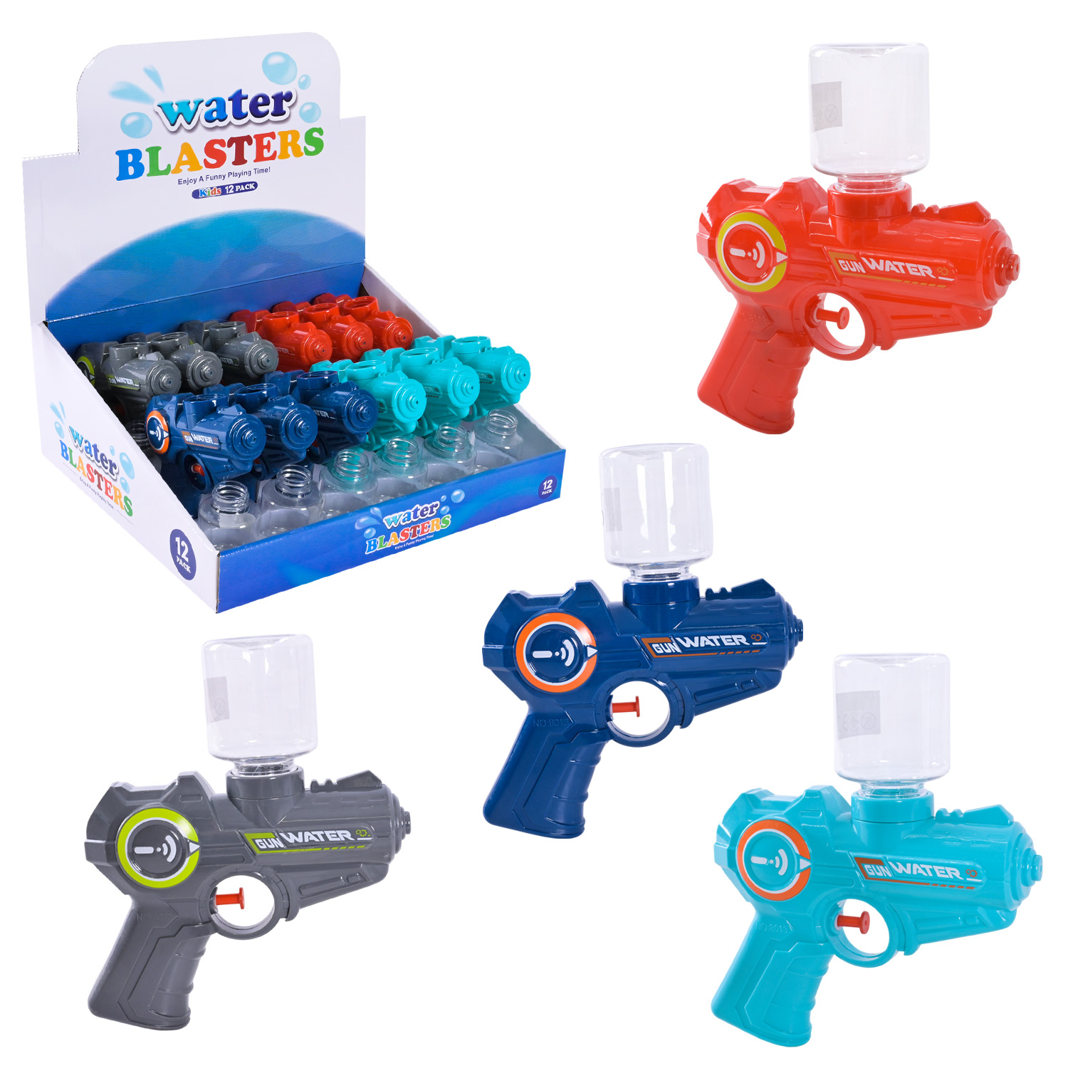 Водний пістолет арт. 8013A (216шт/2)15см з пляшкою 4 кольори, р-р 16*4(КІ)