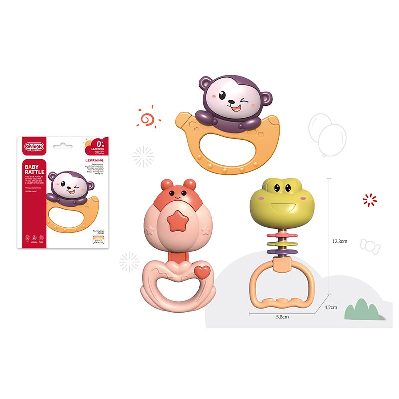 Брязкальце в ручку арт. 668-61C (720шт/3 ) 3 вида мікс, р-р 12,3*4,2*5,8см, планшет(КІ)