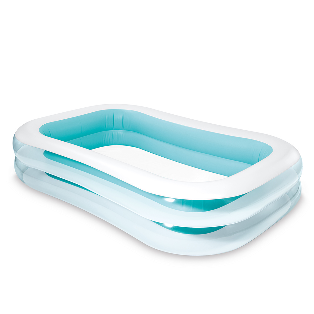 Басейн сімейний 56483 (2шт) надувний, прямоуг, 262-175-56см, 749 л, сливн.клапан, рем.запл,в кор-ке	