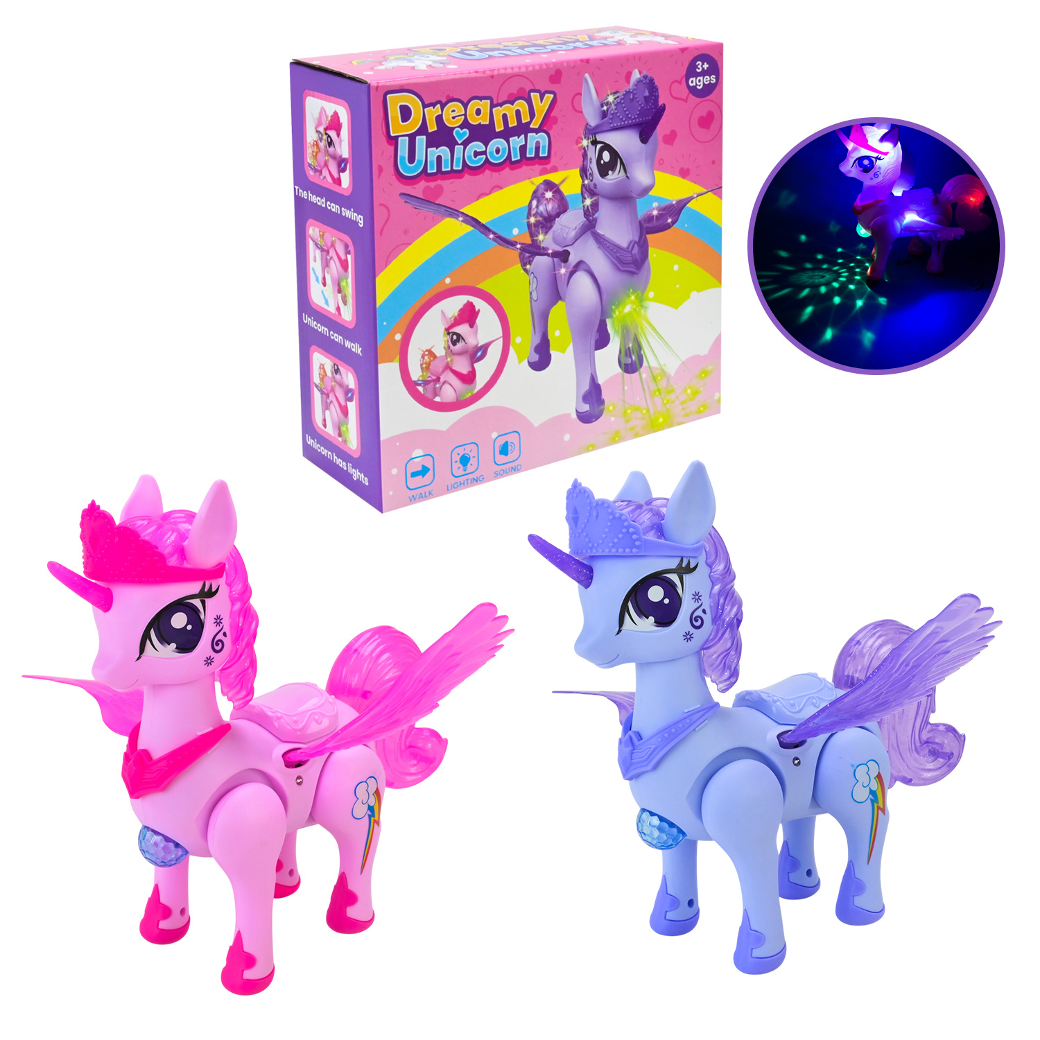 Кінь арт. QF07-14 (60шт/2) батар. мікс видів, світло, звук ходить короб. 22*8*27см(КІ)