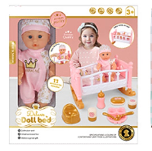 Набір іграшковий арт. 2533 (12шт/2) мікс одягу, ліжечко, аксес короб.37*11*40см(КІ)