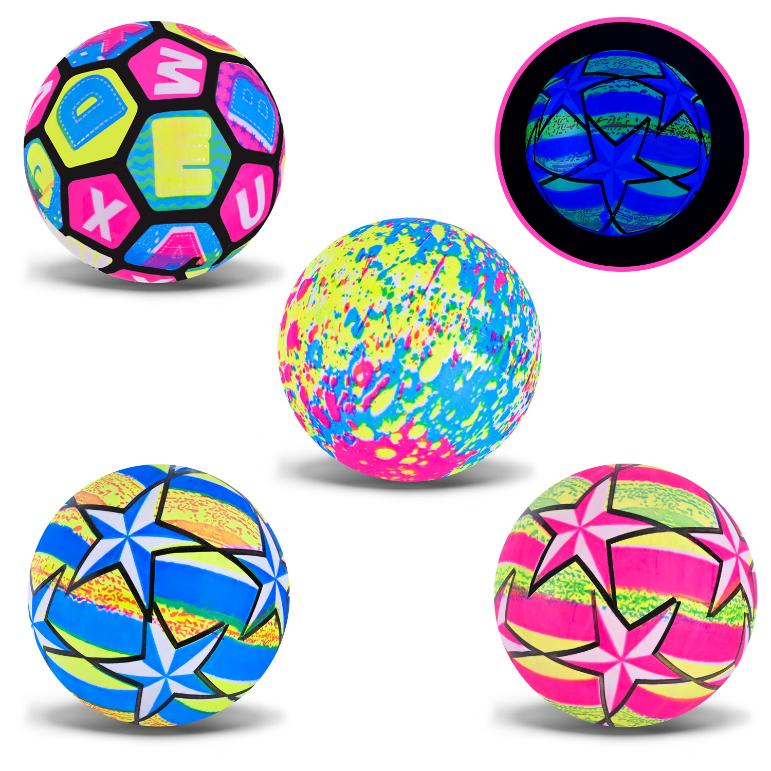 М'яч гумовий арт. PB25110 (500шт)  22 см 70 грам, світло 5 кольорів(КІ)