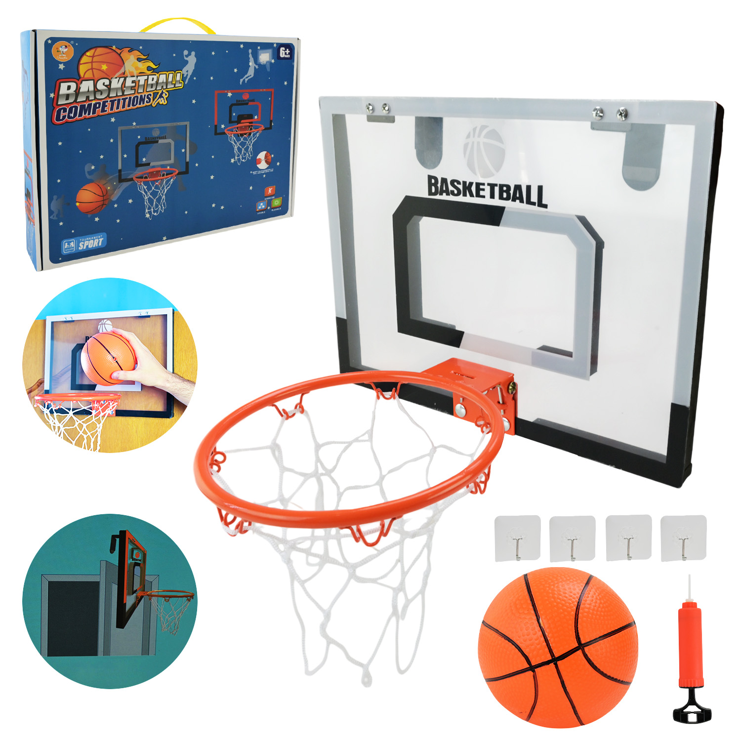 Набір для гри у баскетбол арт. 6811-7B2 (12шт) щит, кільце, м'яч, насос 42*7*32 см(КІ)