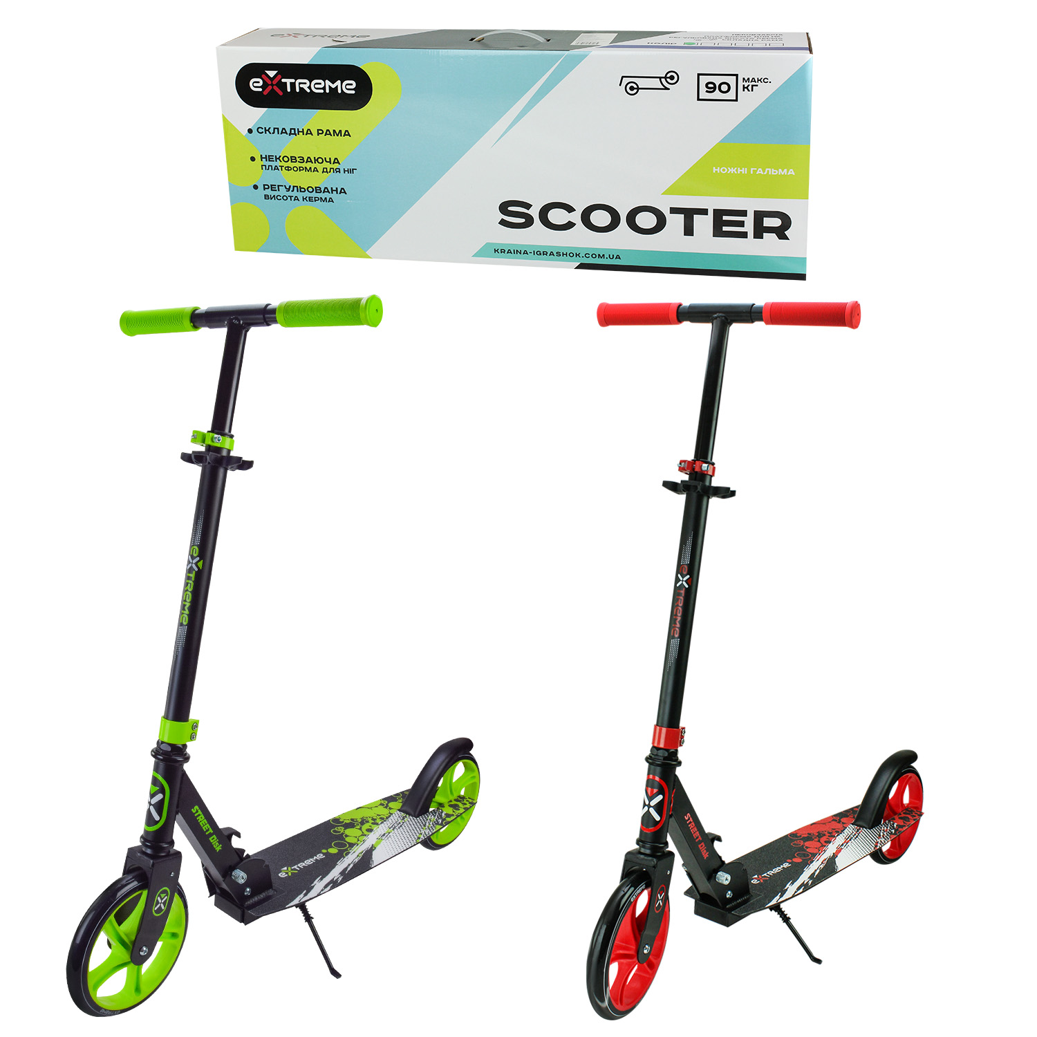 Самокат міський 2-х коліс.арт.SK212(4шт) алюміній, колеса 200 мм, 2 кольори(КІ)