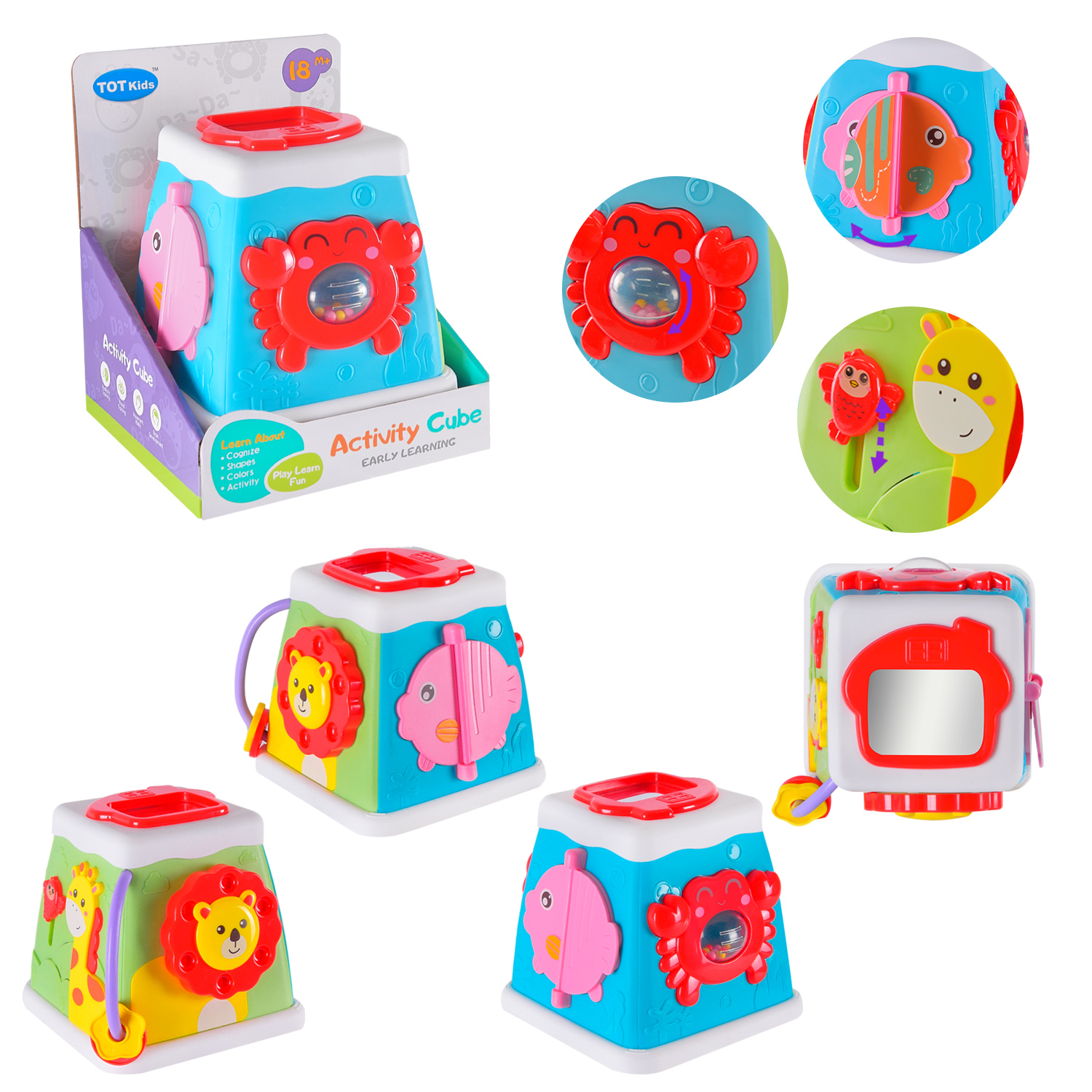 Бізікуб арт. 3013 (48шт/2) 5в1,кожна панель активна, р-р 13,5*13,5*13см, короб. 15,1*14*18,3см(КІ)