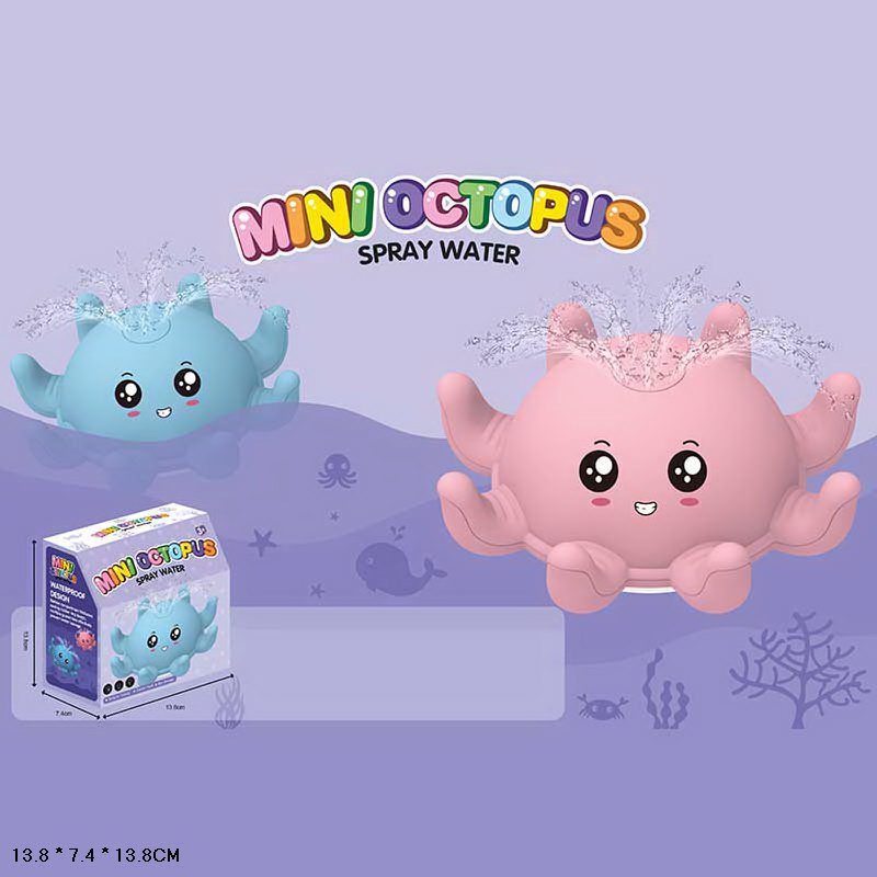 Іграшка для гри у ванні арт.2020 (80шт)осміног-фонтан,2 кольори мікс, короб. 13,8*13,8*7,4см(КІ)