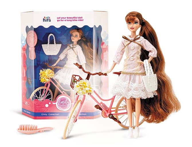 Лялька арт. KH23/019 (24шт/2) з велосипедом короб. 30*34*10  см(КІ)