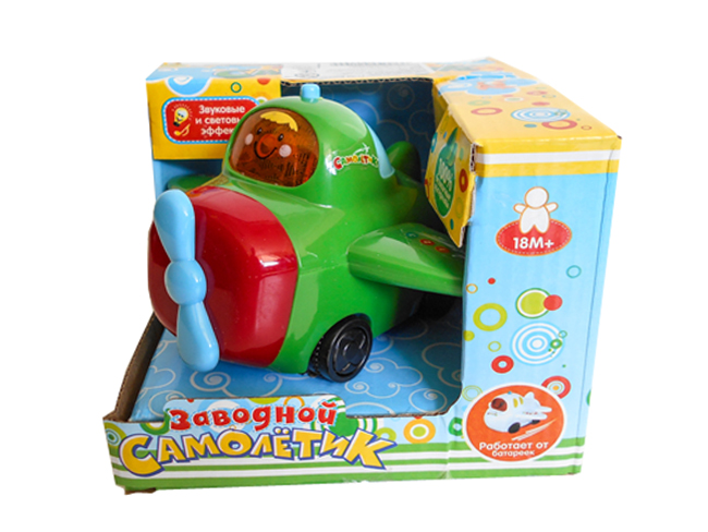 Заводна іграшка 1043027 R / LY026 (84шт) Літак, муз (рус), світло, 2 види, на бат-ке, в кор-ке, 14-1