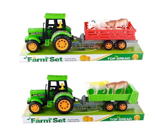 Трактор инерц  0502/0505(72шт/2)с прицепом, 2 вида,  слюда 32,5*10*5*11,5см(КИ)
