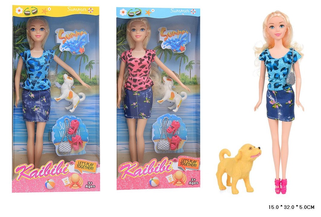 Кукла типа BLD134 (48шт/2) 2 вида, с питомцев, сумочкой, туфлями, в кор.15*32*5см(КИ)